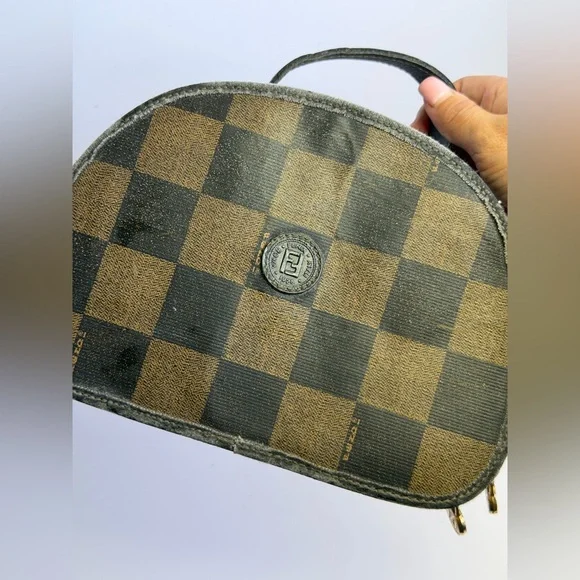 Vintage Fendi Pequin Coated Canvas Vanity Case - Picture 2 of 12